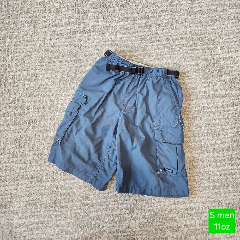 Columbia men's hiking cargo utility shorts blue size S